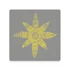Tischsets Stern-Mandala – graue und gelbe Keramikuntersetzer (quadratisch) Topf süß