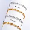Länk armband kvinnor rostfritt stål smycken tillbehör kaffebönkedja för hand fot fotleds med damer armband armband med förlängning