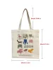 1 pz Donne Shopper Bag Sedie Stampato Harajuku Negozio di grande capacità Borse Canvas Shopper Ragazza Tote Borse a tracolla J2TF #