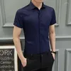 Men's Dress Shirts Man Tops Plain Clothing Business And Blouses For Men Long Sleeve Formal Cool Asia Silk Slim Fit Designer Normal In S