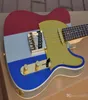 Anpassad butik Buck Owen Limited Edition 1996 Red White Blue Big Sparkle Electric Guitar Gold PickGuard Golden Hardware9676772