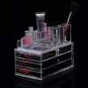 Ensembles Organisateur de maquillage en acrylique transparent, boîte de rangement en plastique, organisateur de maquillage pour cosmétiques, rouge à lèvres, organisateur de tiroirs de rangement à domicile