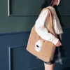 Outono / inverno feminino coreano bordado cordeiro cabelo menina versátil estudante simples bolsa de ombro de grande capacidade I7Um #