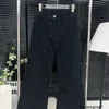 Designer Nanyou Haute Qualité Xiaoxiang Nouveau Pantalon Full Print Camellia Cowboy Micro La avec taille haute et jambes larges HXMM