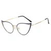 Montature per occhiali da sole Vernice scavata Cat Eye Anti-blu Occhiali Montatura Moda Ins Ladies Personalità europea e americana Tendenza Metallo