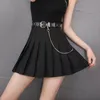 Hot Punk Style japonais coréen noir jupe courte plissée filles été couleur unie taille haute jupe à carreaux 2021 printemps nouvelle jupe U0df #