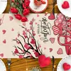 Table Runner 1pc Pink Love Car Wedding Season Heart Dresser Decor Farmhouse Kitchen Dining Party Gifts yq240330