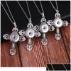 Pendant Necklaces Boom Life Trendy Faith Cross Style Snap Necklace Pendant With Link Chain Fit 18Mm Button Jewelry For Wo Jllnxg Drop Dhfyi