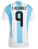 Argentinas 3 -stjärniga fotbollströjor Final 2023 2024 Enzo Alvarez di Maria Messis signerade fotbollströja Maradona Martinez 24 25 de Paul Dybala Men Kids Kit