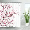 Shower Curtains Floral For Bathroom Flower Watercolor Plant Leaves Curtain Home Decor Washable Accessories Set