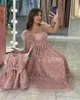 Oeing Sparkly Prom Dres Elegant Square Collar Guff Sleeves Longueur une ligne de soirée Robes de mariage à paillettes Dr L31W #