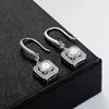 Boucles d'oreilles de luxe Mode S925 Sterling Argent VVS1 D Couleur 1 Carat Moissanite Diamant Sac Carré Crochet D'oreille Pour Les Femmes Fête De Mariage