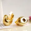 Candle Holders 1PC Elegant Holder Gold Bird Home Decor Desktop Ornament Creative Cute Ceramic Candlestick