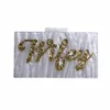 aangepaste Brief Naam Wifey Parel Wit Met Gouden Glitter zier glitter acryl box koppelingen vrouwen party Dame portemnee portemnee D55Q#