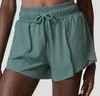 Taille elastische yogashorts met veters Los ademend hardlopen Fitness Vrije tijd sportshorts Zakken met trekkoord Strandtennis Bikershorts