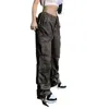 Pantalon Femme Femmes Casual Cargo Adultes Lâche Couleur Solide Pantalon à glissière avec poches Kaki Noir Vert Gris