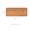 Tallrikar 1pc Acacia Wood Serving Tray Square Rectangle Breakfast Sushi Snack Bread Dessert Cake Plate With Easy Carry Grooved Hand