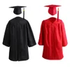 2pcs / Set Zipper Loose Graduati Robe Enfants École 2022 Graduati Cap Robe Costume Graduati Ceremy Uniforme X6qj #