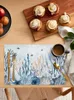 Bord Mats Summer Ocean Coral Shell Conch Sea Star Kitchen Dining Decor Accessories 4/6st Placemat Heat Resistant Table Seary Mat