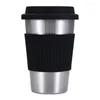 Mugs Fashion Coffee Mug Stainless Steel Water Leak-proof Smooth Edge Anti-slip Heat Insulated Cup