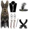 Urban Sexy Dresses Wepbel 1920er Jahre Vintage Gatsby Kleid Damen ärmellos, figurbetont, Perlen, Pailletten, Quaste, V-Ausschnitt, schmal geschnitten, Abend-Kleid, yq240330
