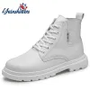 Stivali unisex stivali caviglie bianchi donne stivali corti piattaforma bere femminile 2021 nuovi stivali in pelle puk gothic puk stivali da uomo scarpe di grande dimensione 3546