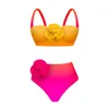 Women's Swimwear 2024 3D Flower Bikini Underwire Swimsuit High Waist for Women Push Up Two Piece Bathing Suits Summer Female yq240330
