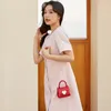 2023 New Solid Color Fresh and Sweet Love Lock Chain Mini PVC Jelly Women's Bag Fi Crossbody Lipstick Small Bag B15X#