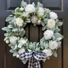 Dekorativa blommor vår- och sommarsimulering kransdörr hängande bondgård välkomna fårdekorationer jul