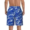 Men's Shorts Summer Gym Males Japan Blue Waves Sports Surf Spring Custom Beach Short Pants Stylish Quick Drying Swim Trunks Big Size