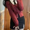 Våren 2024 Japanese Korean Uniform Sweater Cardigan Pink Sweet Girls Daily Casual JK Uniform Kort tröja Slim midja Top Y6oz#