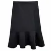 Женская шерстяная юбка размера плюс 100 кг, осень и зима Fi Md Lg, юбка-трапеция с разрезом по бокам, 1936, 15Bn #