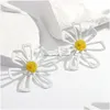 Hoop Huggie Boho smycken Big Hollow Flower Earrings 2022 Korean Floral for Women Pendientes mode bröllop droppleverans dhgarden dhevj