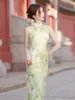 Этническая одежда Cheongsam Qipao платье без рукавов с глубоким вырезом в китайском стиле ретро улучшенная висящая сексуальная приталенная девушка
