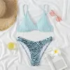 Kvinnors badkläder Sexig rynkad brasiliansk bikini Kvinnlig baddräkt Tvåstycken Set Padded Bather Bathing Swim Lady K3270