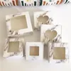 Envoltório de presente 30pcs estilo de mármore transparente janela de pvc caixas artesanais caixas de embalagem kraft adorável