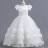 Puffy Flower Girls Dress Children Christmas Costume Kids Pageant Party Bridesmaid Dresses For Girl Princess Wedding Ball Gown 240318