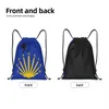 Camino de Santiago DrawString Backpack 여자 남성 체육관 스포츠 팩 팩 접이식 가리비 껍질 하이킹 상점 가방 자루 186a#