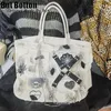 large capacity canvas y2k bag Harajuku Gothic punk Versatile woman tote One shoulder handbag Retro commuter Spice Girl z9Ei#