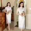 Parti Elbiseleri Yaz Elbisesi 2024 Çin tarzı mizaç taze tatlı nakış püskül modern geliştirilmiş cheongsam qipao vestidos