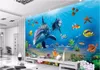 Wallpapers WDBH Custom Mural 3d Wallpaper Sea World Cartoon Dolphins Home Decoration Painting Wall Murals For 3 D