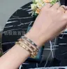 Novo van v caleidoscópio de ouro edição estreita linha única linha de diamante completa bracelete de bola