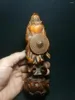 Figurine decorative 1919 Bosso giapponese intagliato a mano Bodhidharma Buddha Figurine Statua Decorazione da scrivania Vecchio regalo da collezione H 7 pollici