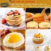 Baking Moulds 8 Pack Crumpet Rings NONSTICK English Muffin - Stainless Steel Double Rolled Tart For Muffins Pancakes