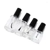 Förvaringsflaskor 10 ml/15 ml transparent nagellackglasflaska tom med ett lock för kosmetiska behållare