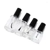 Aufbewahrungsflaschen 10 ml/15 ml transparente Nagellack-Glasflasche leer mit einem Deckelpinsel Kosmetikbehälter