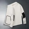 Vestes d'homme hiver hommes manteau col montant double face peluche mâle veste zippé couleur unie grandes poches vêtements d'extérieur pour un usage quotidien