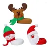 Wine Glasses 6Pcs Christmas Glass Decor Santa-Claus Moose-Snowman Drink Markers Kit For Holiday Party