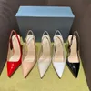 Designer Sandals Designer Heels Top Quality Womens Genuine Leather shoes Women Fine heel Heels Red Black Beige Nude fashion sexy shoe lady Pointed shoe Large 35-42