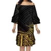 Sukienki imprezowe Polinezyjskie ubrania damskie potargana wielowarstwowa spódnica luźna swobodna sukienka Wysokiej jakości elegancki temperament